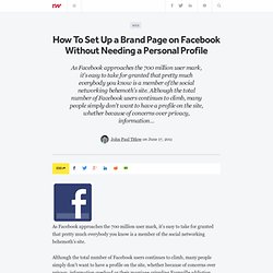 How To Set Up a Brand Page on Facebook Without Needing a Personal Profile