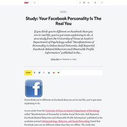 Étude: Votre personnalité Facebook est le vrai vous
