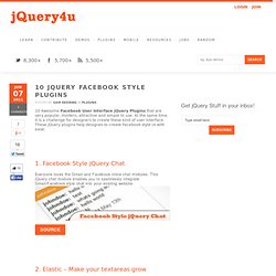 10 jQuery Facebook Style Plugins