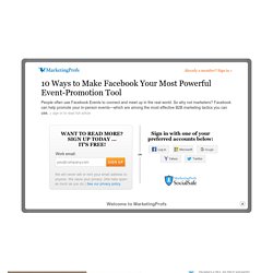 10 Ways to Make Facebook Your Most Powerful Event-Promotion Tool