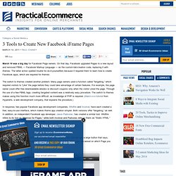 3 Tools to Create New Facebook iFrame Pages
