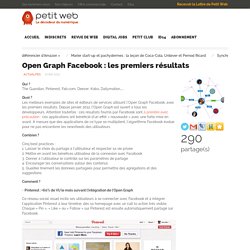 Open Graph Facebook : les premiers résultats