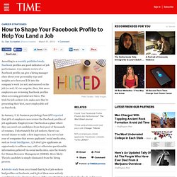 Facebook Profiles Can Help You Get a Job