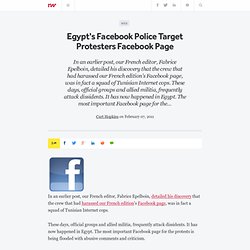 Egypt's Facebook Police Target Protesters Facebook Page