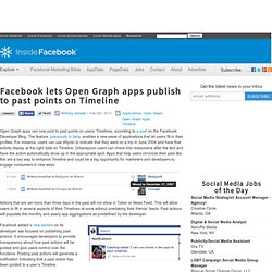 Facebook lets Open Graph apps publish to past points on Timeline