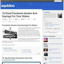 10 Great Facebook Quotes And Sayings For Your Status
