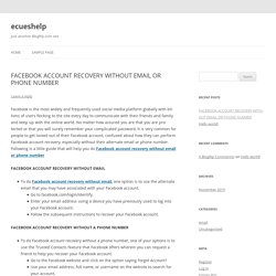 HOW TO FIX FACEBOOK ACCOUNT RECOVERY WITHOUT EMAIL OR PHONE NUMBER?