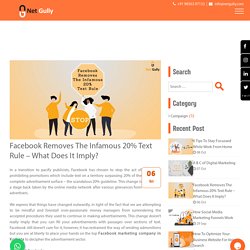 Facebook Removes The Infamous 20% Text Rule - Net Gully