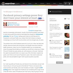 Facebook privacy settings prove they don't have your interest at