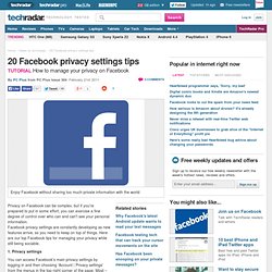 20 Facebook privacy settings tips