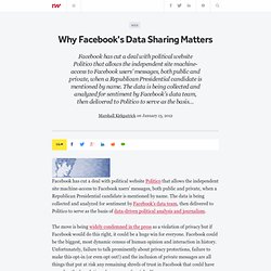 Why Facebook's Data Sharing Matters