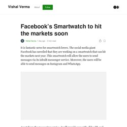 Facebook Smartwatch to hit markets soon