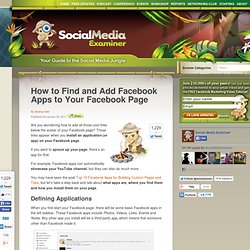 How to Find and Add Facebook Apps to Your Facebook Page