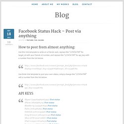 Facebook Status Hack – Post via anything