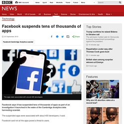 Facebook suspends tens of thousands of apps