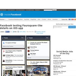 Facebook testing Foursquare-like details on iOS app