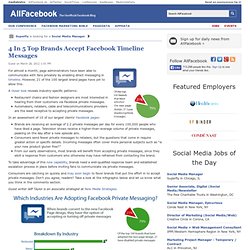 4 In 5 Top Brands Accept Facebook Timeline Messages