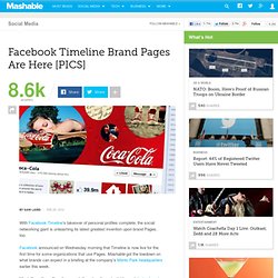 Facebook Timeline Brand Pages Are Here [PICS]
