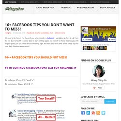 16+ Facebook Tips You Don't Want to Miss!
