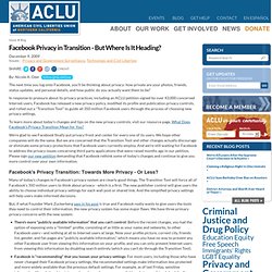 ACLU of Northern California : Facebook Privacy in Transition - B