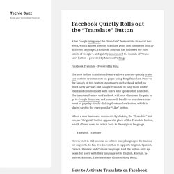 How to Activate Facebook Translate