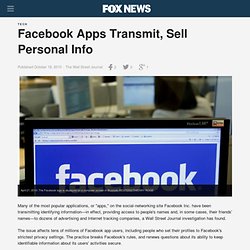 Facebook Apps Transmit, Sell Personal Info