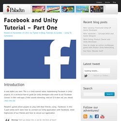 Facebook and Unity Tutorial - Part One » Paladin Studios