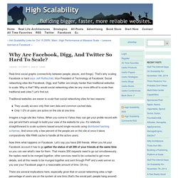 Why are Facebook, Digg, and Twitter so hard to scale?