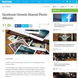 Facebook Unveils Shared Photo Albums