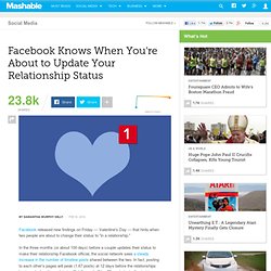 Facebook Knows When You're About to Update Your Relationship Status