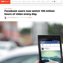 Facebook users now watch 100 million hours of video every day