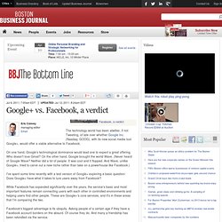 Google+ vs. Facebook, a verdict