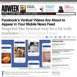 Facebook's Vertical Videos Are About to Appear in Your Mobile News Feed
