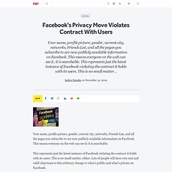 Facebook's Privacy Move Violates Contract With Users