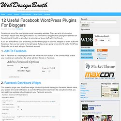 12 Useful Facebook Wordpress Plugins For Bloggers