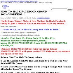 HOW TO HACK FACEBOOK GROUP 100% WORKING..!