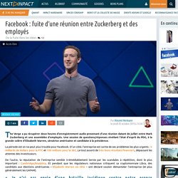 Facebook : fuite d’une réunion entre Zuckerberg et des employés