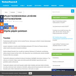 Apuja Facebookissa leviäviin haittaviesteihin - VerkonVaarat.fi