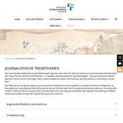 Journalistische Trendthemen - DFJV Deutscher Fachjournalisten-Verband