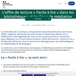 L'offre de lecture Facile à lire en bibliothèque