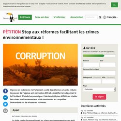 Stop aux réformes facilitant les crimes environnementaux !