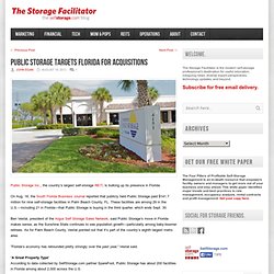 Public Storage Targets Florida for Acquisitions