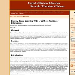 Inquiry-based Learning With and Without Facilitator Interactions