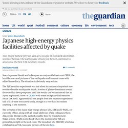 Japanese high-energy physics facilities hit by the earthquake