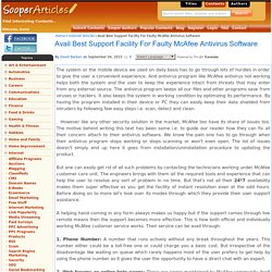 Avail Best Support Facility For Faulty McAfee Antivirus Software