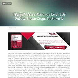 Facing Mcafee Antivirus Error 10? Follow These Steps To Solve It