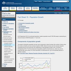 Australian Immigration Fact Sheet 15. Population Projections