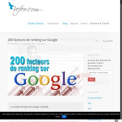 200 facteurs de ranking sur Google