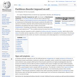 Factitious disorder imposed on self