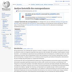 AFC - Analyse factorielle des correspondances